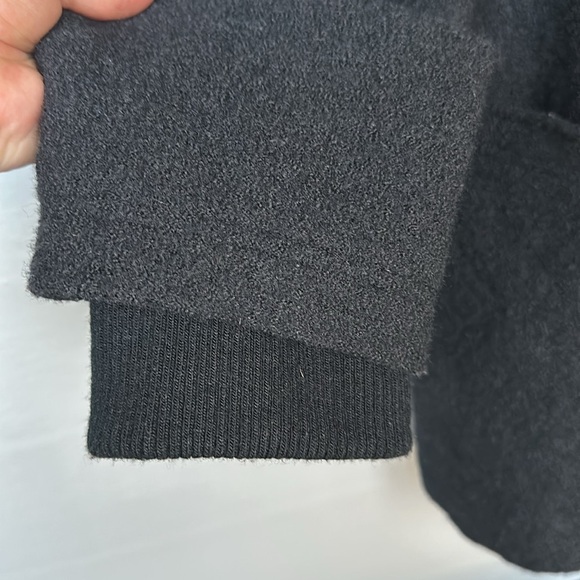 HALOGEN Boiled Wool Viscose Black Zip/Snap Closure Stand Up Collar Coat Size 2XL - Picture 7 of 11